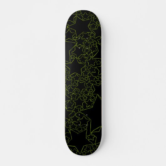 sterren, sterren, sterren - kalkgroen skateboard (Voorkant)
