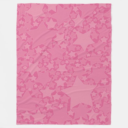 Sterren, sterren, sterren - Roze Fleece Deken (Voorkant)