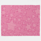 Sterren, sterren, sterren - Roze Fleece Deken (Voorkant (Horizontaal))