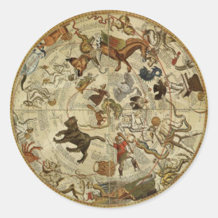 Sterren sterrenbeeld Noordelijke Hemel  Astronomie Ronde Sticker