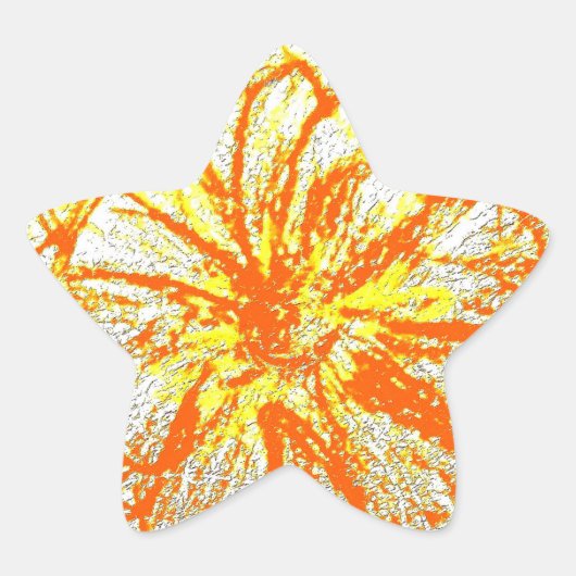 Sterren Stickers geel Gerbera (Voorkant)