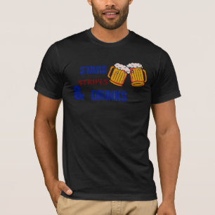 Sterren Strepen & Drankjes Grappig Patriottisch 4 T-shirt
