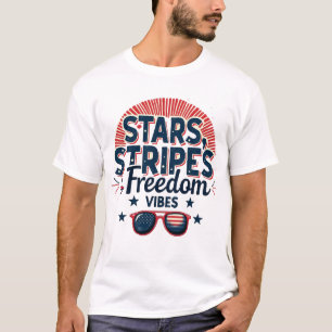 Sterren, strepen en Freedom Vibes T-shirt