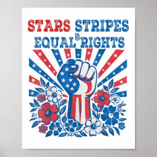 Sterren Strepen En Gelijke Rechten 4 Juli Feminism Poster