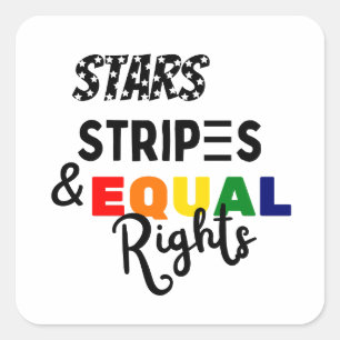 Sterren, strepen en gelijke rechten vierkante sticker