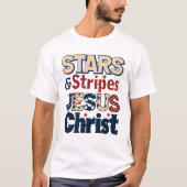 Sterren strepen Jezus Christus T-shirt (Voorkant)