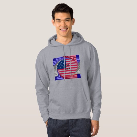 Sterren & Strepen & Liefde: een patriottisch Ameri Hoodie (Voorkant volledig)