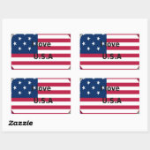 Sterren & Strepen & Liefde: een patriottisch Ameri Rechthoekige Sticker (Vel)
