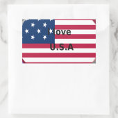 Sterren & Strepen & Liefde: een patriottisch Ameri Rechthoekige Sticker (Tas)