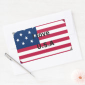 Sterren & Strepen & Liefde: een patriottisch Ameri Rechthoekige Sticker (Envelop)