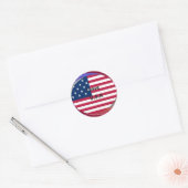 Sterren & Strepen & Liefde: een patriottisch Ameri Ronde Sticker (Envelop)