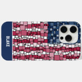 Sterren & Strepen Mozaïek Gepersonaliseerd Case-Mate iPhone Case (Achterkant (horizontaal))