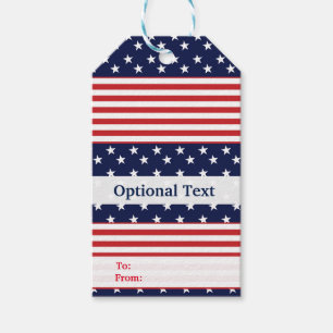 Sterren & Strepen Rood Wit & Blauw Americana Cadeaulabel