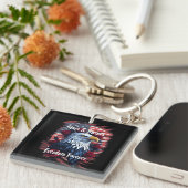 Sterren Stripes Freedom Forever Eagle Amerikaanse  Sleutelhanger (Voorkant Rechts)