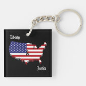 Sterren Stripes Freedom Forever Eagle Amerikaanse  Sleutelhanger (Achterkant)