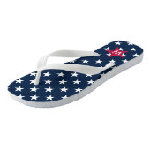 Sterren Stripes Monogrammed Amerikaanse Teenslippe Teenslippers (Schuin)
