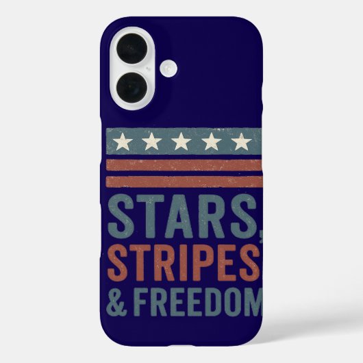 Sterren Stripes & Vrijheid iPhone Case Patriottisc (Achterkant)