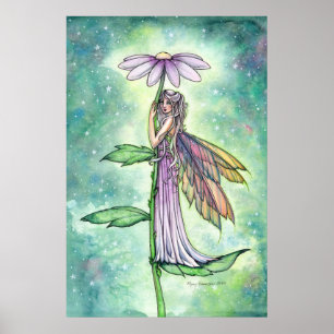 Sterren Tuin Lente Bloem Fee Watercolor Kunst Poster