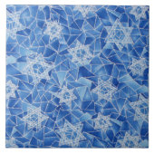 Sterren van David Glas in lood Tegeltje (Voorkant)