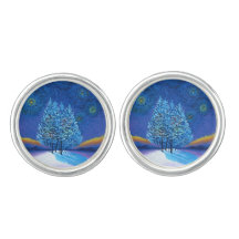 Sterren Van Gogh Stijl Blauw Kerstmis