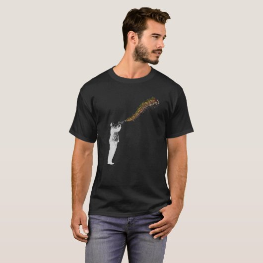 Sterren van muziek-Jazz Trumpet T-shirt (Voorkant volledig)