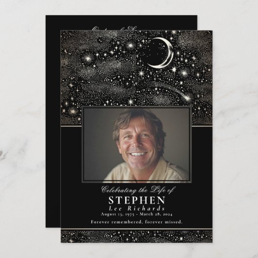 Sterren Viering van het Leven Foto Memorial Funera Programma (Voorkant / Achterkant)