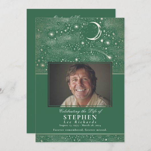 Sterren Viering van het Leven Foto Memorial Funera Programma (Voorkant / Achterkant)