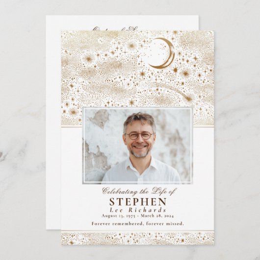 Sterren Viering van het Leven Foto Memorial Funera Programma (Voorkant / Achterkant)