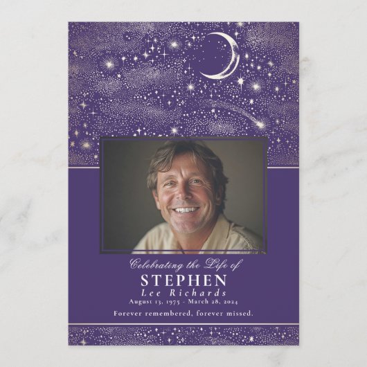 Sterren Viering van het Leven Foto Memorial Funera Programma (Voorkant)