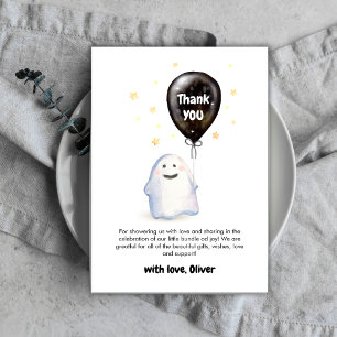 Sterren Whimsical Little Boo Balloon Baby shower Bedankkaart