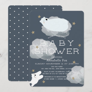 Sterren & Wolken Polar Beren Baby shower Invitatio Kaart