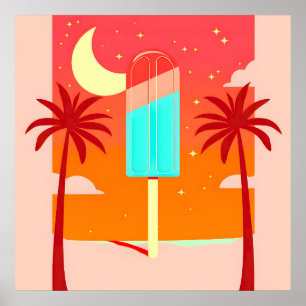Sterren Zomer Palm Ice Oase Poster