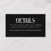 Sterren Zwart Bruiloft Details Informatiekaartje (Voorkant)