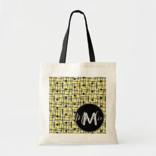 Sterren Zwart en Geel Naam Bibliotheek Boeken Tote Bag