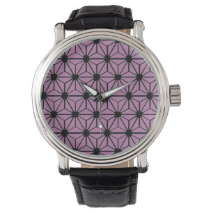 Sterren, zwart en Paars Horloge