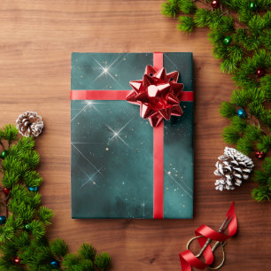 Sterrenachtig Blauwgroen Sky Wrapping Paper Eleg Cadeaupapier