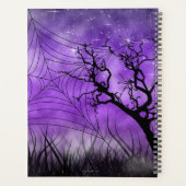 Sterrenachtige Paarse Ghoulish Gothic Web Volle Ma Planner (Achterkant)