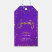 Sterrenachtige Paarse Waterverf 70ste verjaardagsf Cadeaulabel (Voorkant)