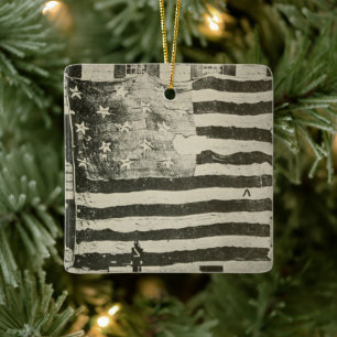 Sterrenbanner: Amerikaanse vlag tentoongesteld Keramisch Ornament