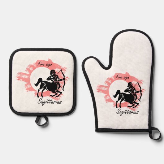Sterrenbeeld - Boogschutter Ovenwant & Pannenlap Set (Voorkant)