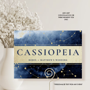 Sterrenbeeld Cassiopeia (of Andere) Blauw Goud Kaart