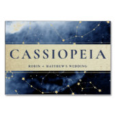 Sterrenbeeld Cassiopeia (of Andere) Blauw Goud Kaart (Voorkant)