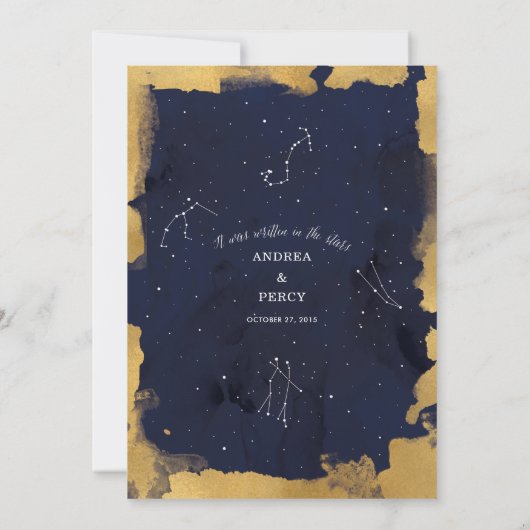sterrenbeeld hemelse bruiloft uitnodiging (Achterkant)
