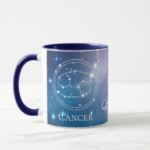 Sterrenbeeld KANKER Paarse Blauwe Naam Monogram Mok