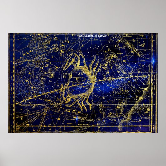 Sterrenbeeld Kreeft Poster (Voorkant)
