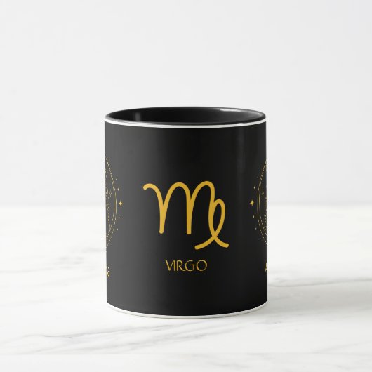 Sterrenbeeld Maagd Goudgeel  Mok (Midden)