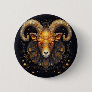 Sterrenbeeld Ram Steampunk Ronde Button 5,7 Cm