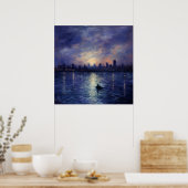 Sterrenbeeld Stedelijk Landschap: Impressionistisc Poster (Keuken)