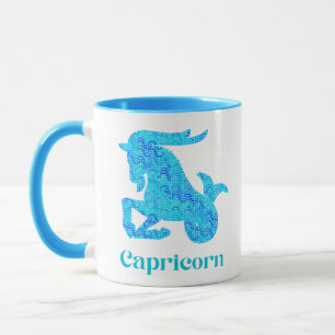 Sterrenbeeld Steenbok in Turquoise en Blauw Mok