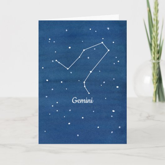 Sterrenbeeld Tweelingen Astrologie Teken Gelukkige Kaart (Voorkant)